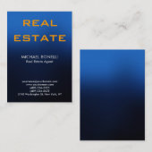 Carte de visite agent immobilier tendance bleu jau (Devant / Derrière)