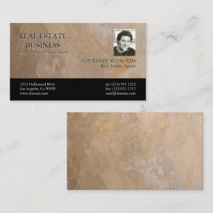 Carte De Visite Agent Immobilier Texture Beige Or
