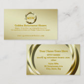 Carte De Visite Agent immobilier/thème de luxe d'anneau d'or (Devant / Derrière)