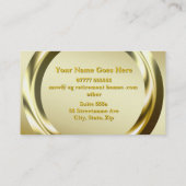 Carte De Visite Agent immobilier/thème de luxe d'anneau d'or (Dos)