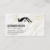 Carte De Visite Agent immobilier | Touches | Bois et marbre (Dos)