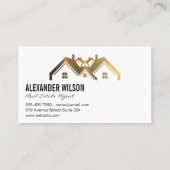 Carte De Visite Agent immobilier | Touches | Gold Home (Dos)