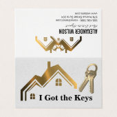Carte De Visite Agent immobilier | Touches | Gold Home (Extérieur déplié)