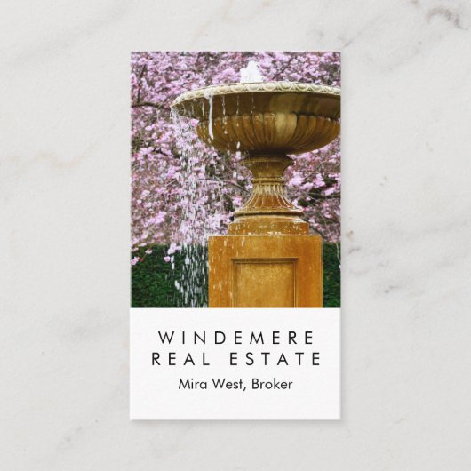 Carte De Visite Agent immobilier unique Broker Jardin Fontaine (Devant)