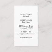 Carte De Visite Agent immobilier unique photo Fleur de cactus roug (Dos)