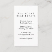 Carte De Visite Agent immobilier unique Rocks Ocean Beach Photo (Dos)