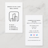 Carte De Visite Agent immobilier vertical Realtor Social Media (Devant / Derrière)