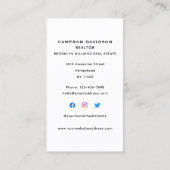 Carte De Visite Agent immobilier vertical Realtor Social Media (Dos)