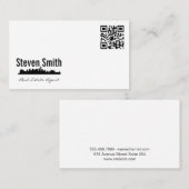 Carte De Visite Agent immobilier | Ville Skyline | QR (Devant / Derrière)