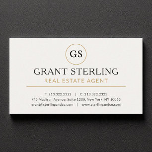 Carte De Visite Agent immobilier White Gold Luxe