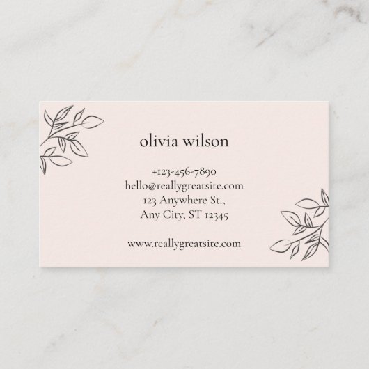 Carte De Visite Agent Mariage manuscrit beige (Dos)