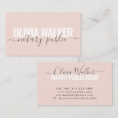 Carte De Visite Agent Notaire Élégant Public Moderne Blush Pink Gr (Devant / Derrière)