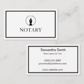 Carte De Visite Agent notaire Logo de stylo Écrivain de calligraph (Devant / Derrière)