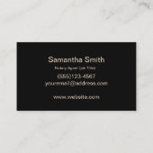 Carte De Visite Agent notaire Logo de stylo Écrivain de calligraph (Dos)