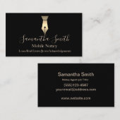 Carte De Visite Agent notaire Logo de stylo Écrivain de calligraph (Devant / Derrière)