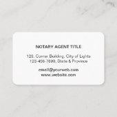 Carte De Visite Agent Notaire Logo Logo Taxe Préparatoire Tenue (Dos)