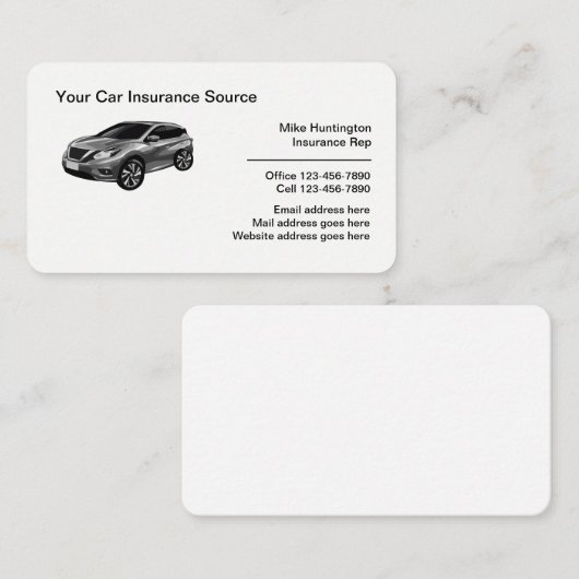 Carte De Visite Agent professionnel d'assurance automobile (Devant / Derrière)