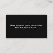 Carte De Visite Agent unique de signature de prêt Noir et Blanc (Dos)