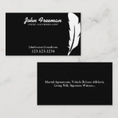 Carte De Visite Agent unique de signature de prêt Noir et Blanc (Devant / Derrière)