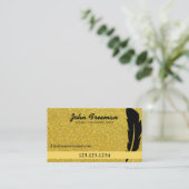 Carte De Visite Agent unique de signature de prêt Noir et Or (Debout devant)