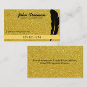 Carte De Visite Agent unique de signature de prêt Noir et Or (Devant / Derrière)