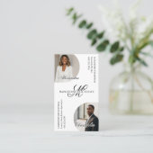 Carte De Visite Agents immobiliers Monogramme Script Luxe Photos (Debout devant)