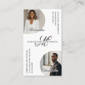 Carte De Visite Agents immobiliers Monogramme Script Luxe Photos (Devant)