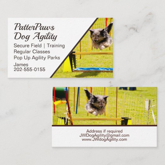 Carte De Visite Agilité du chien (Devant / Derrière)