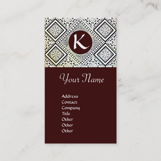 CARTE DE VISITE AGLE, MONOGRAMME (Devant)