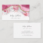 Carte De Visite agneau floral rose (Devant / Derrière)