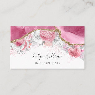 Carte De Visite agneau floral rose