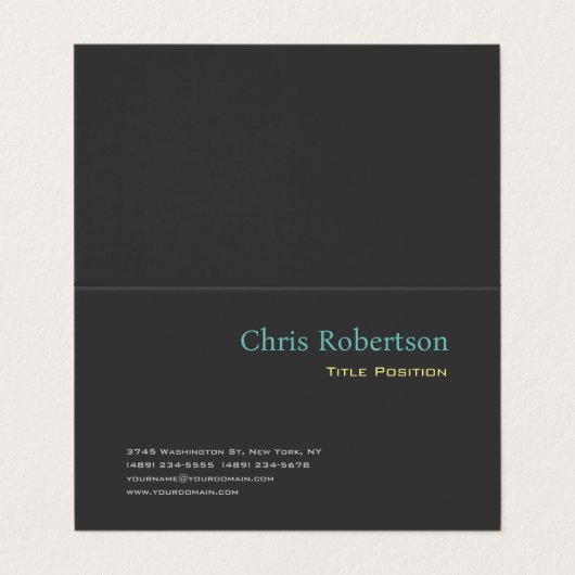 Carte De Visite Agréable gris jaune bleu chic Sharp moderne (Extérieur déplié)