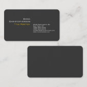 Carte De Visite Agréable Gris Jaune Professionnel Moderne (Devant / Derrière)
