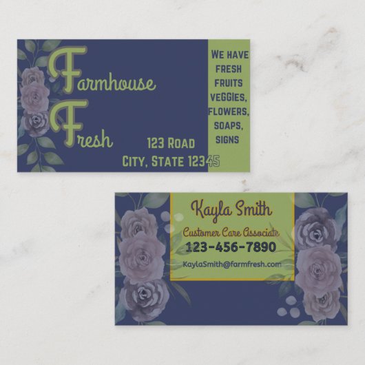 Carte de visite agricole (Devant / Derrière)