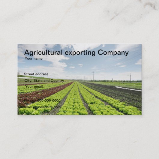 Carte de visite agricole d'entreprise exportatrice (Devant)