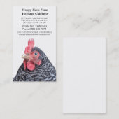 Carte De Visite Agriculteur interdit d'oeufs de poulet de roche (Devant / Derrière)