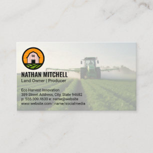 Carte De Visite Agriculteur prenant soin de ses cultures