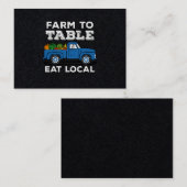 Carte De Visite Agriculture À Table Mangez Les Agriculteurs Locaux (Devant / Derrière)