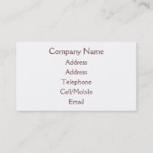 CARTE DE VISITE AGRICULTURE COMMERCIALE (Dos)