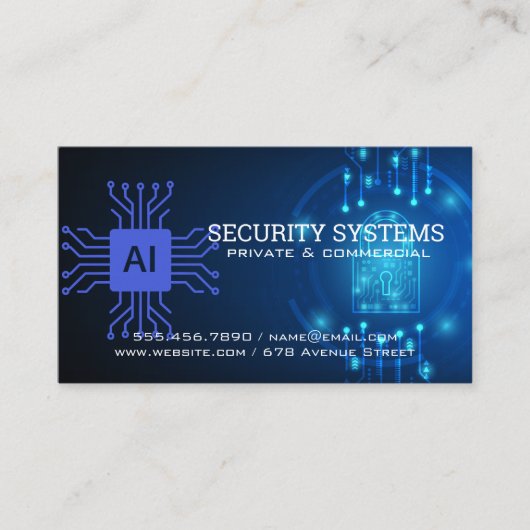Carte De Visite AI Digital Security | Protection Agency (Devant)
