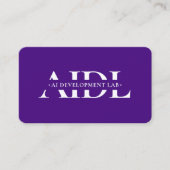 Carte De Visite AI Intelligence Artificielle Monogramme Violet Mod (Devant)