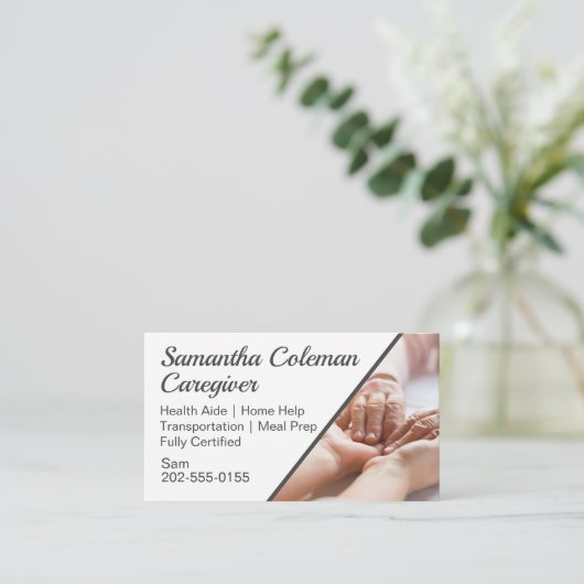 Carte De Visite Aide à domicile Aide à l'aidant (Debout devant)