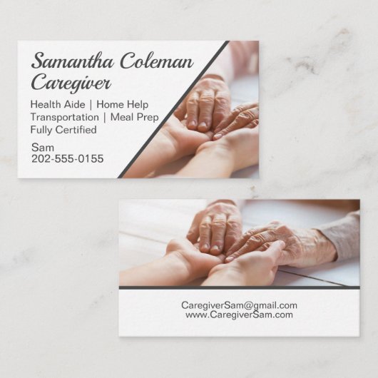 Carte De Visite Aide à domicile Aide à l'aidant (Devant / Derrière)