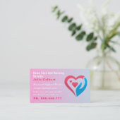 Carte De Visite Aide à domicile Aide à l'entreprise Carré rose (Debout devant)