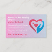 Carte De Visite Aide à domicile Aide à l'entreprise Carré rose (Devant)