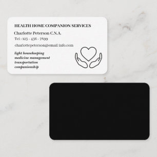Carte De Visite Aide à domicile minimaliste CNA