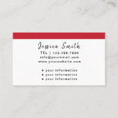 Carte De Visite Aide à domicile White & Red Professionnel Aide à l (Dos)