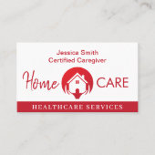 Carte De Visite Aide à domicile White & Red Professionnel Aide à l (Devant)