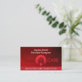 Carte De Visite Aide à domicile White & Red Professionnel Aide à l (Debout devant)