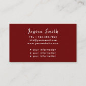 Carte De Visite Aide à domicile White & Red Professionnel Aide à l (Dos)